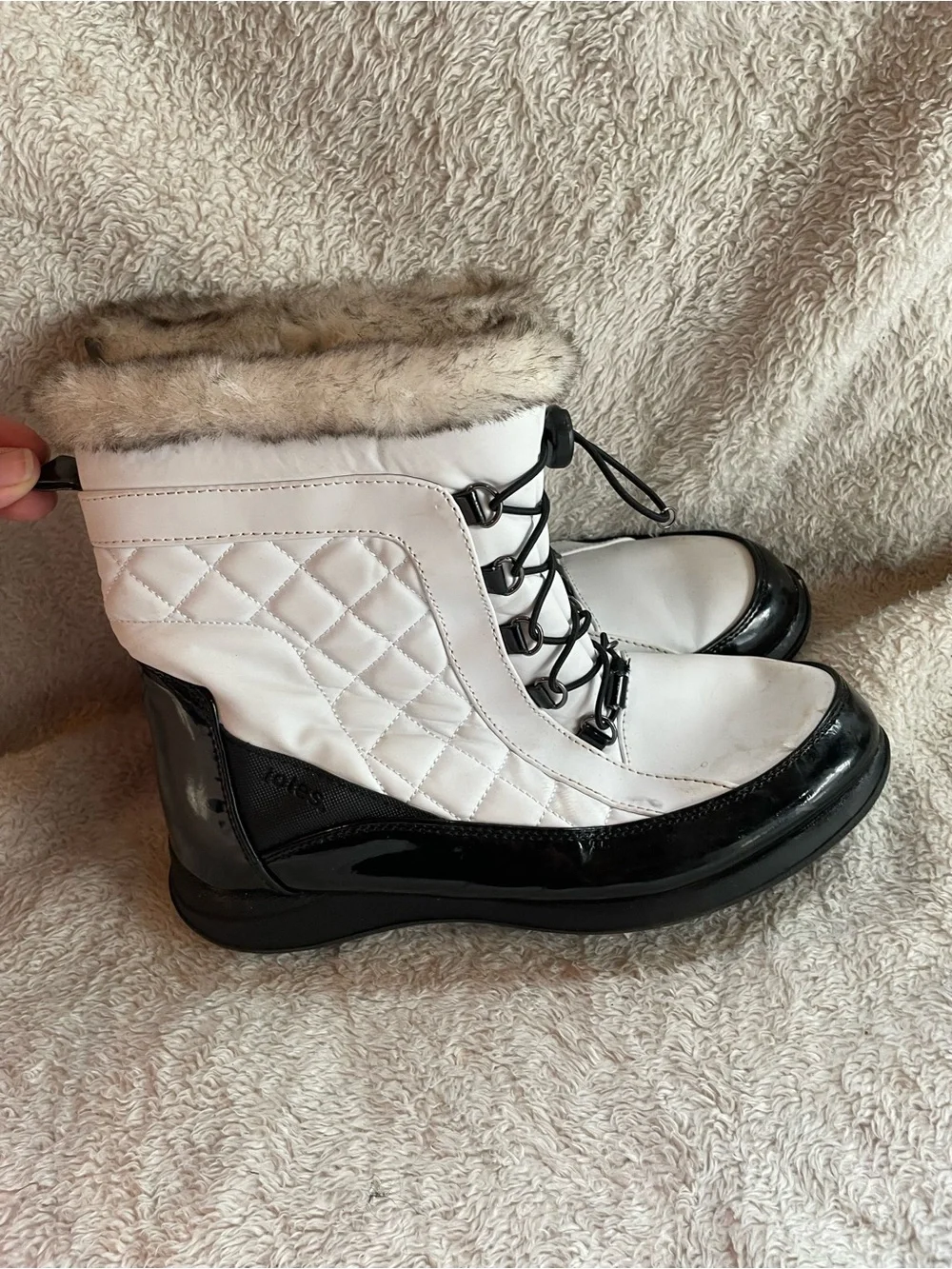 White fuzzy boots